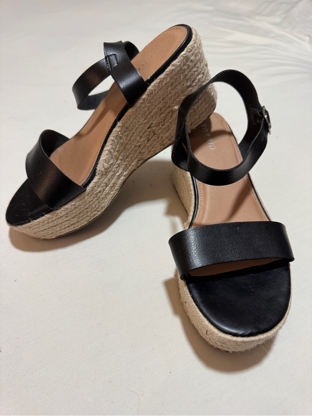 Torrid Size 9 Black Espadrille Wedge Sandals with Ankle Strap - Women